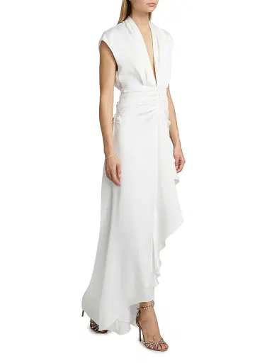 Ramy Brook Women's Catrin Waterfall Hi-Low Gown - Ivory - Size 14 | Thumbnail 2