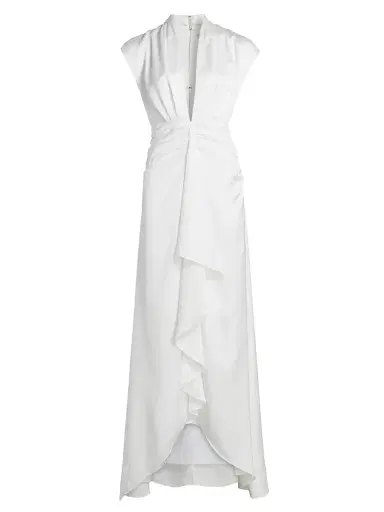 Ramy Brook Women's Catrin Waterfall Hi-Low Gown - Ivory - Size 14 | Thumbnail 1