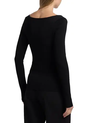 Ramy Brook Women's Lylia U-Ring Long-Sleeve Top - Black - Size Large | Thumbnail 5 Ramy Brook Women's Lylia U-Ring Long-Sleeve Top - Black - Size Large | Thumbnail 5
