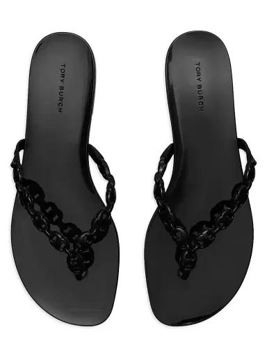 Tory Burch Women's Gemini Link Jelly Sandal - Black - Size 6 | Thumbnail 2