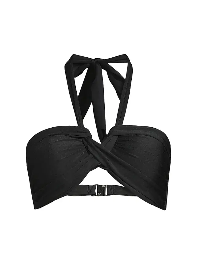 Ramy Brook Women's Arielle Bandeau Halter Bikini Top - Black