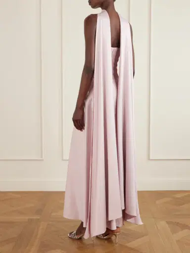 Solace London Cece Cape-effect Crepe And Satin Gown | Thumbnail 3 Solace London Cece Cape-effect Crepe And Satin Gown | Thumbnail 3