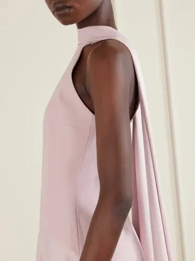 Solace London Cece Cape-effect Crepe And Satin Gown | Thumbnail 4 Solace London Cece Cape-effect Crepe And Satin Gown | Thumbnail 4