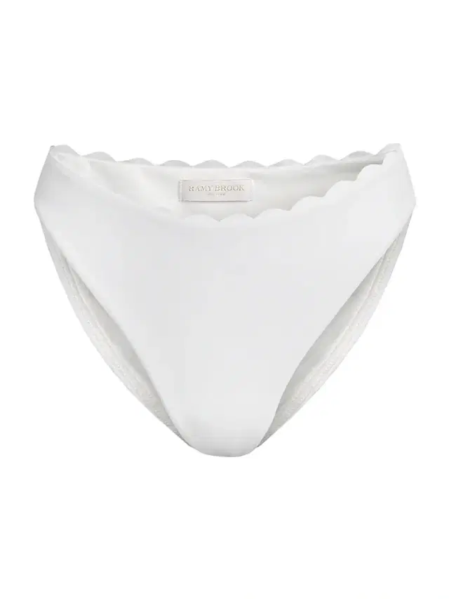 Ramy Brook Women's Amani Scalloped Bikini Bottom - White