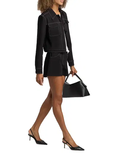 Ramy Brook Women's Marco Solid Shorts - Black | Thumbnail 2