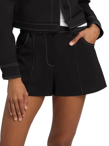 Ramy Brook Women's Marco Solid Shorts - Black | Thumbnail 3