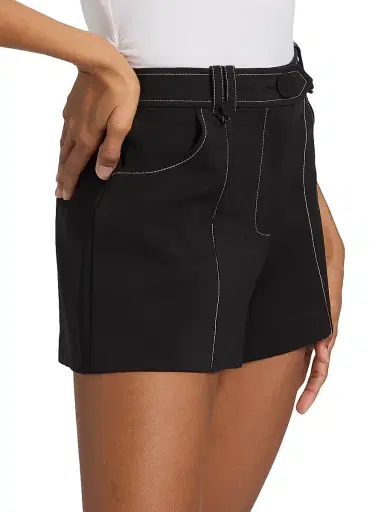 Ramy Brook Women's Marco Solid Shorts - Black | Thumbnail 4