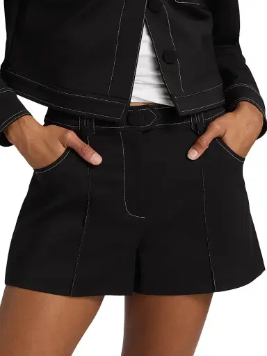 Ramy Brook Women's Marco Solid Shorts - Black | Thumbnail 6