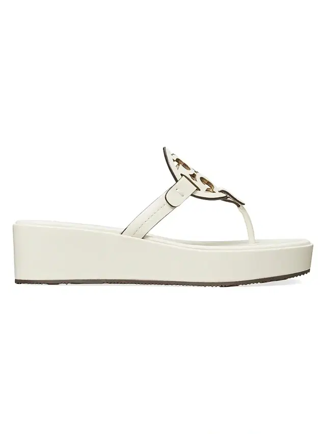 Tory Burch Women's Miller Leather Wedge Sandals - New