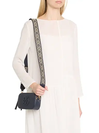 Tory Burch Women's Mini Miller Logo Leather Crossbody Bag - Navy | Thumbnail 2