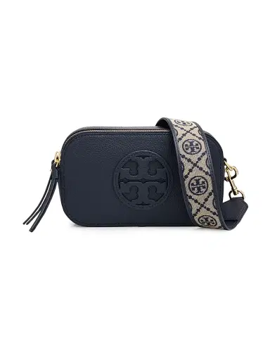 Tory Burch Women's Mini Miller Logo Leather Crossbody Bag - Navy | Thumbnail 1