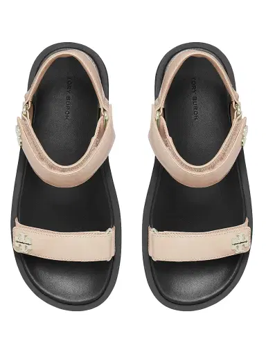 Tory Burch Women's Kira Ultralight Leather Sandals - Stone Gray - Size 9.5 | Thumbnail 3 Tory Burch Women's Kira Ultralight Leather Sandals - Stone Gray - Size 9.5 | Thumbnail 3