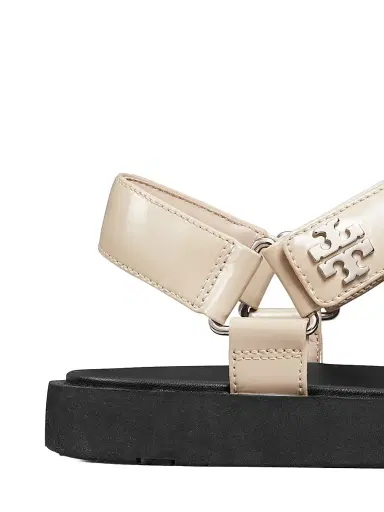 Tory Burch Women's Kira Ultralight Leather Sandals - Stone Gray - Size 9.5 | Thumbnail 4 Tory Burch Women's Kira Ultralight Leather Sandals - Stone Gray - Size 9.5 | Thumbnail 4