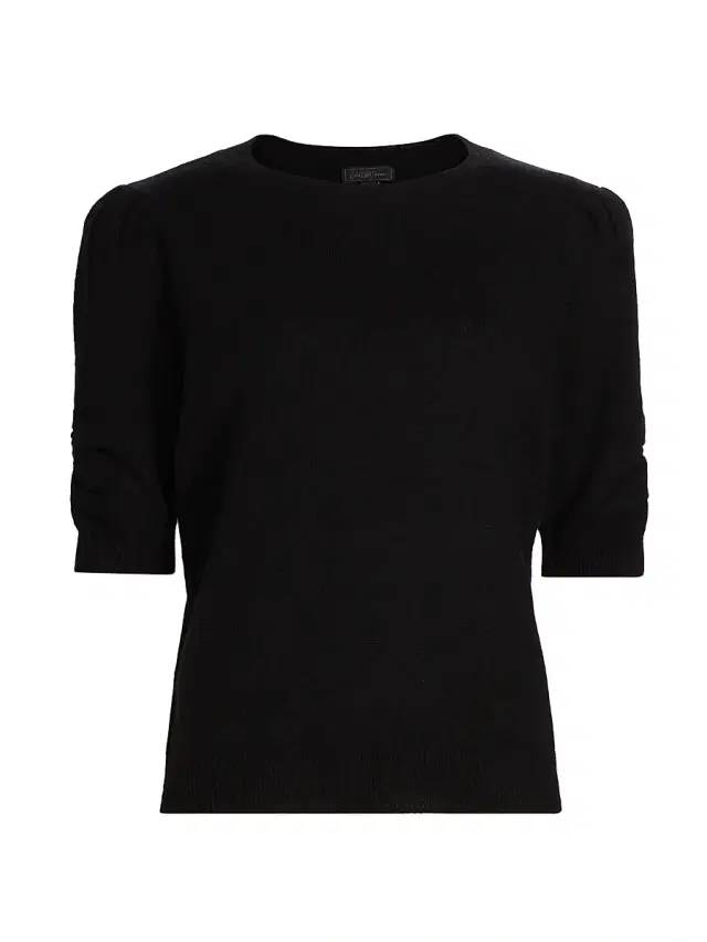 Saks Fifth Avenue Women's Pleated Cashmere Sweater - Black