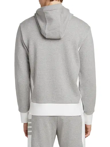 Thom Browne Men's Loopback Jersey Hoodie Jacket - Light Grey | Thumbnail 5