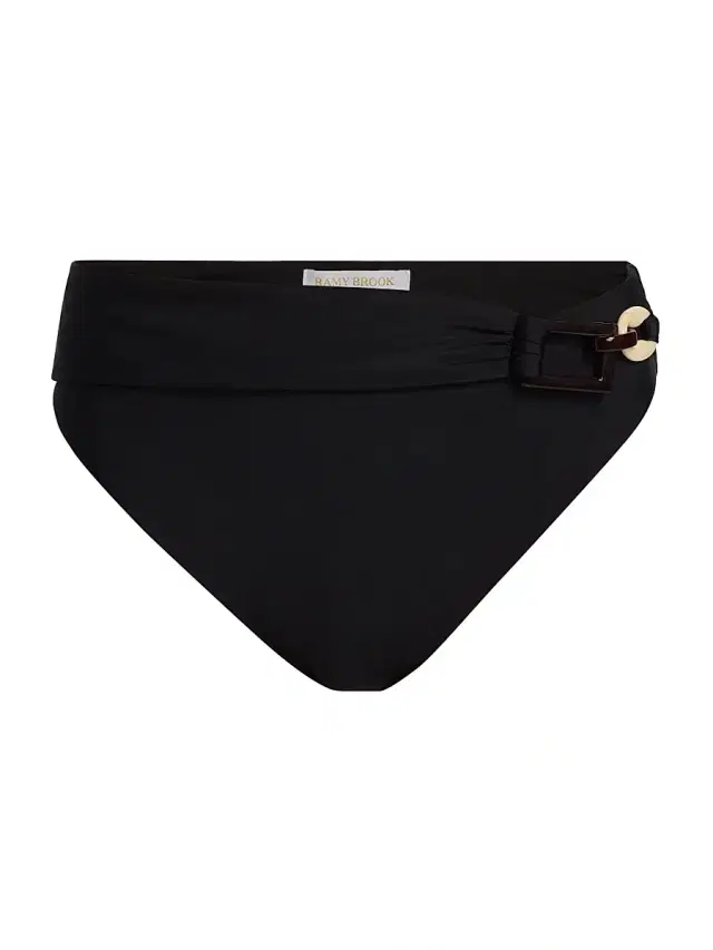 Ramy Brook Women's Maxine Buckle-Detail Bikini Bottom - Black