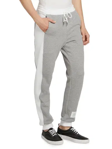 Thom Browne Men's Engineered 4 Bar Classic Loopback Jersey Sweatpants - Light Grey - Size XL | Thumbnail 4