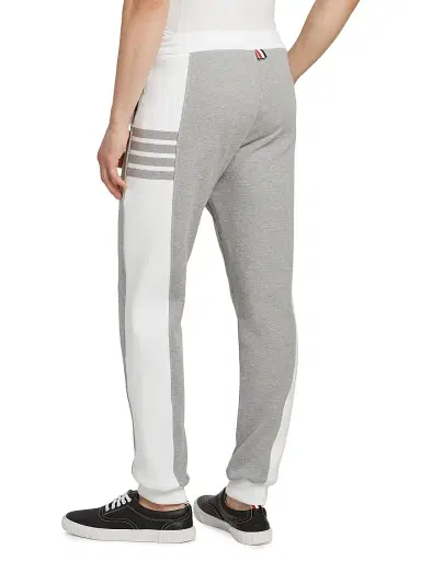 Thom Browne Men's Engineered 4 Bar Classic Loopback Jersey Sweatpants - Light Grey - Size XL | Thumbnail 5