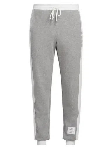 Thom Browne Men's Engineered 4 Bar Classic Loopback Jersey Sweatpants - Light Grey - Size XL | Thumbnail 1