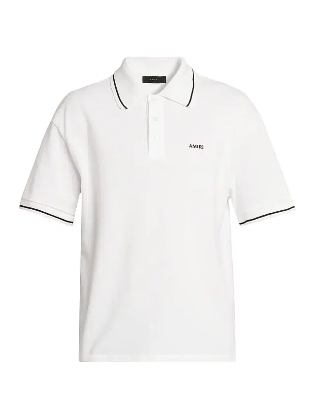 Amiri Men's Logo Cotton Polo Shirt - White