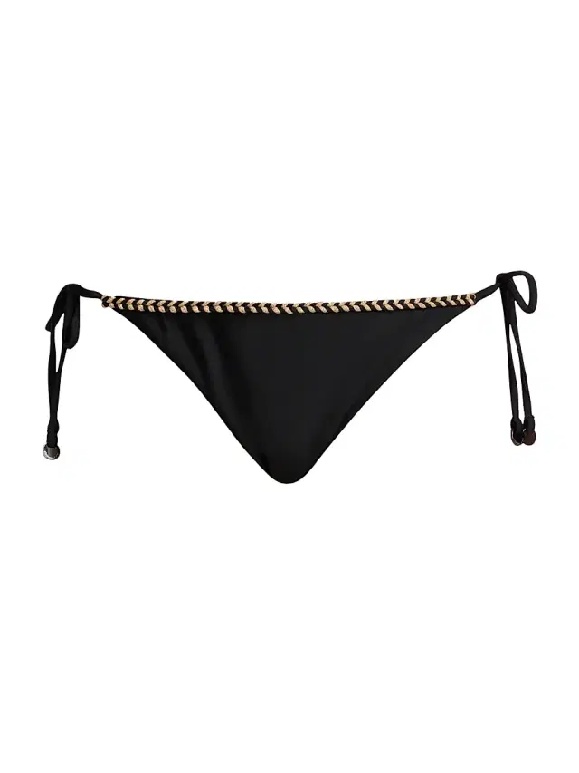 Ramy Brook Women's Benni Braided Side-Tie Bikini Bottom - Black