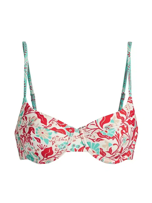 Ramy Brook Women's Mona Floral Underwire Bikini Top - Flame Combo