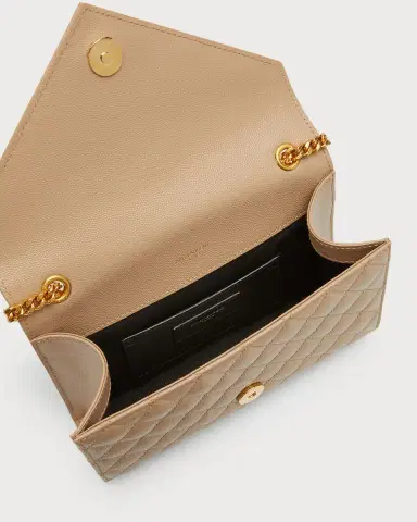 Saint Laurent Envelope Triquilt Small YSL Shoulder Bag in Grained Leather | Thumbnail 2