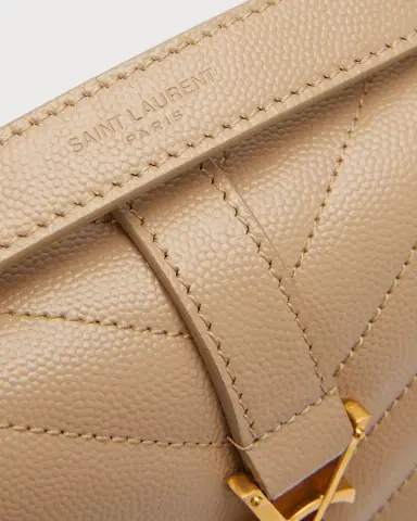 Saint Laurent Envelope Triquilt Small YSL Shoulder Bag in Grained Leather | Thumbnail 5