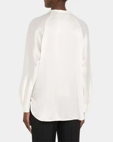 Vince Silk Band-Collar Blouse | Thumbnail 3