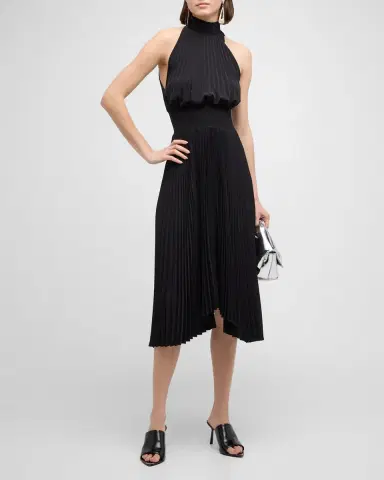 A.L.C. Renzo Pleated Halter Dress | Thumbnail 3 A.L.C. Renzo Pleated Halter Dress | Thumbnail 3