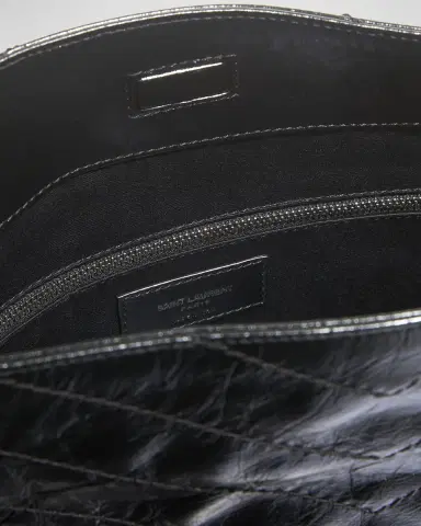 Saint Laurent Niki Medium YSL Shopper Tote Bag in Crinkled Leather | Thumbnail 3