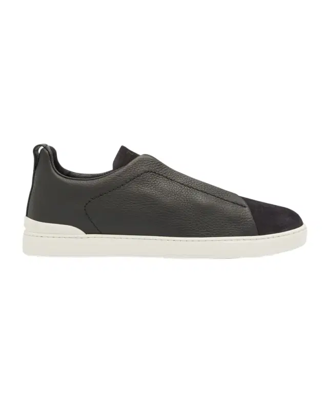 ZEGNA Men 's Triple Stitch Leather and Suede Sneakers