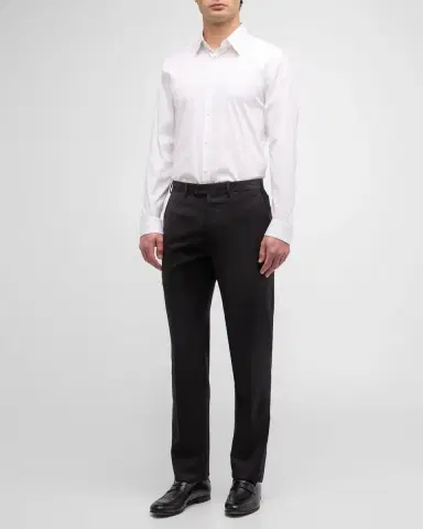 Brioni Men's Solid Wool Trousers | Thumbnail 2