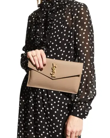 Saint Laurent Uptown YSL Pouch in Grained Leather | Thumbnail 1