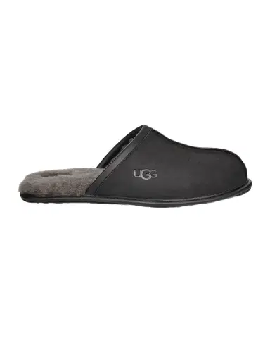 UGG Men 's Scuff Leather Mule Slippers w/ Wool Lining | Thumbnail 1