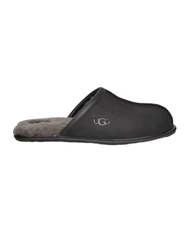 UGG Men 's Scuff Leather Mule Slippers w/ Wool Lining