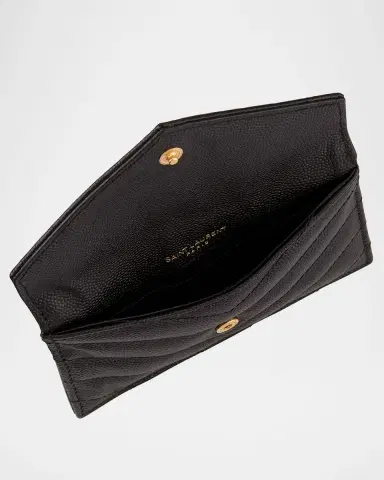 Saint Laurent YSL Monogram Flap Card Case in Grained Leather | Thumbnail 3 Saint Laurent YSL Monogram Flap Card Case in Grained Leather | Thumbnail 3