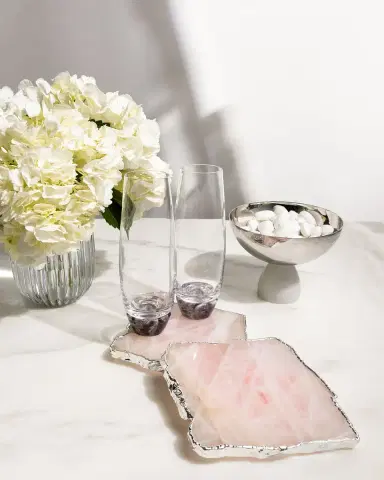 Anna New York Rose Quartz Coasters, Set of 2 | Thumbnail 2