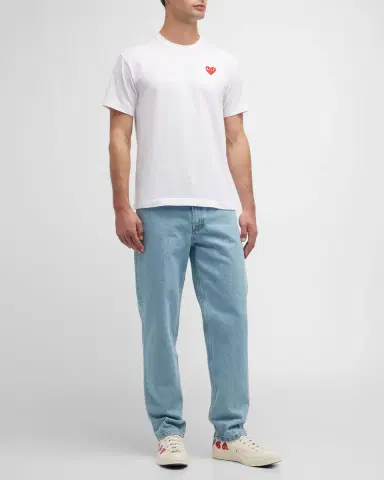 Comme des Garçons Men 's Cotton Jersey Heart T-Shirt | Thumbnail 2