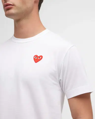 Comme des Garçons Men 's Cotton Jersey Heart T-Shirt | Thumbnail 5