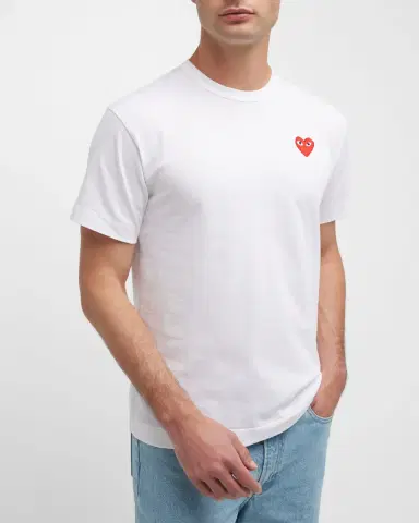 Comme des Garçons Men 's Cotton Jersey Heart T-Shirt | Thumbnail 6