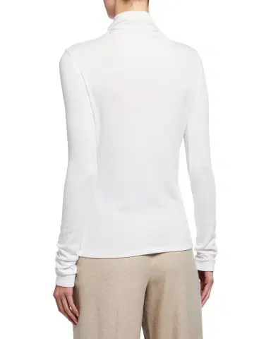 Vince Essential Long-Sleeve Cotton Turtleneck Top | Thumbnail 2 Vince Essential Long-Sleeve Cotton Turtleneck Top | Thumbnail 2
