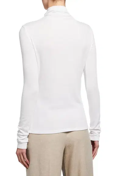 Vince Essential Long-Sleeve Cotton Turtleneck Top | Thumbnail 4 Vince Essential Long-Sleeve Cotton Turtleneck Top | Thumbnail 4