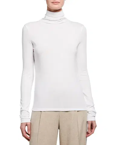 Vince Essential Long-Sleeve Cotton Turtleneck Top | Thumbnail 1 Vince Essential Long-Sleeve Cotton Turtleneck Top | Thumbnail 1