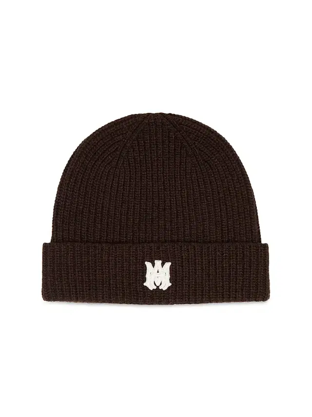 Amiri Men's Logo Virgin Wool Beanie - Dark Brown