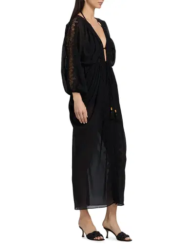 Ramy Brook Women's Bernice Lace-Trim V-Neck Maxi Dress - Black | Thumbnail 4 Ramy Brook Women's Bernice Lace-Trim V-Neck Maxi Dress - Black | Thumbnail 4