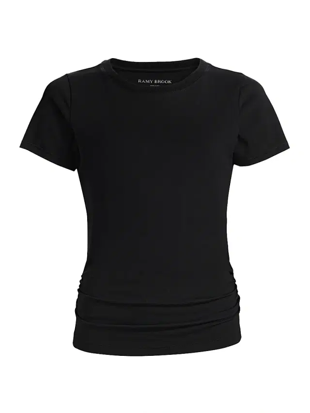 Ramy Brook Women's Kate Ruched Cotton-Blend T-Shirt - Black