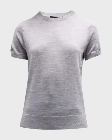 Theory Basic Regal Wool Short-Sleeve Tee | Thumbnail 2