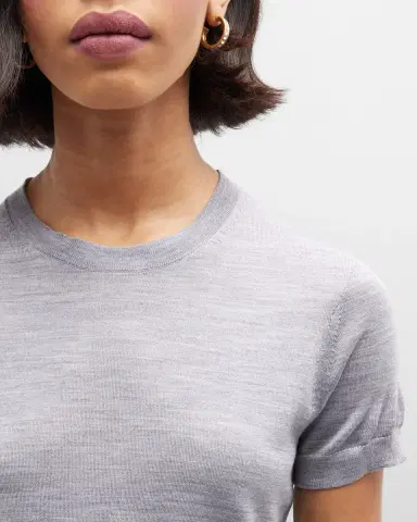 Theory Basic Regal Wool Short-Sleeve Tee | Thumbnail 5
