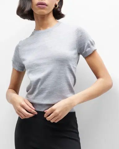 Theory Basic Regal Wool Short-Sleeve Tee | Thumbnail 7
